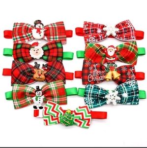 10 pcs. Christmas Bow Tie Collars For Small Dogs/Cats